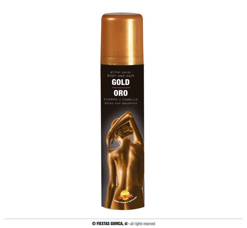 Trucco spray corpo e capelli glitter oro