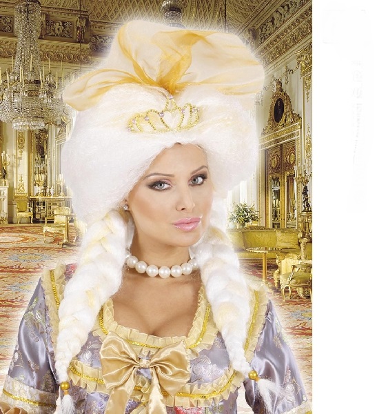 Parrucca fantasy queen con tiara