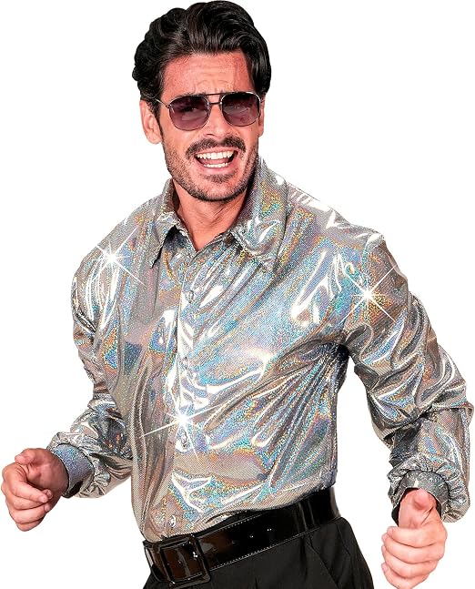 Camicia olografica argento anni '70