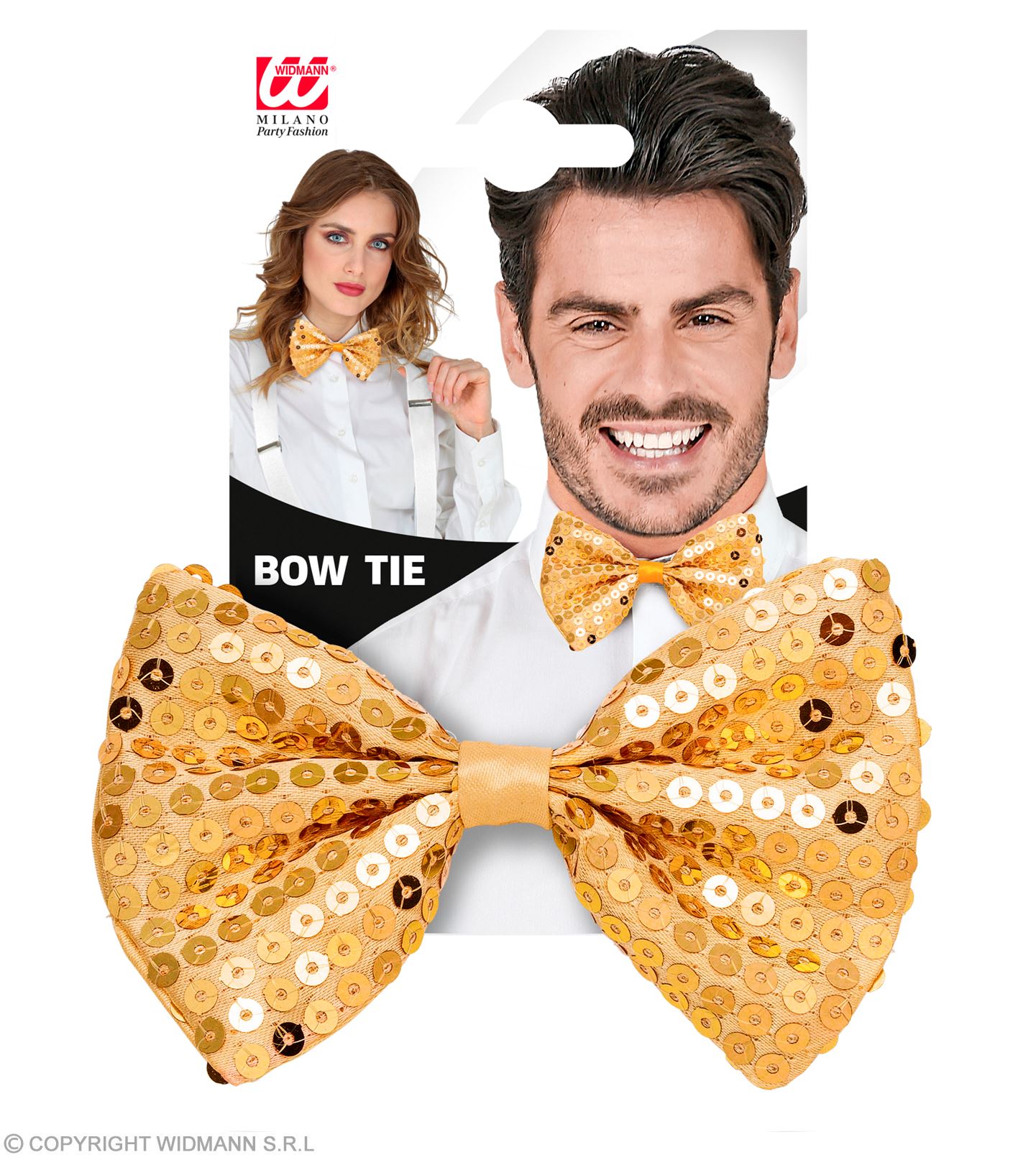 Papillon - farfallino in paillettes oro