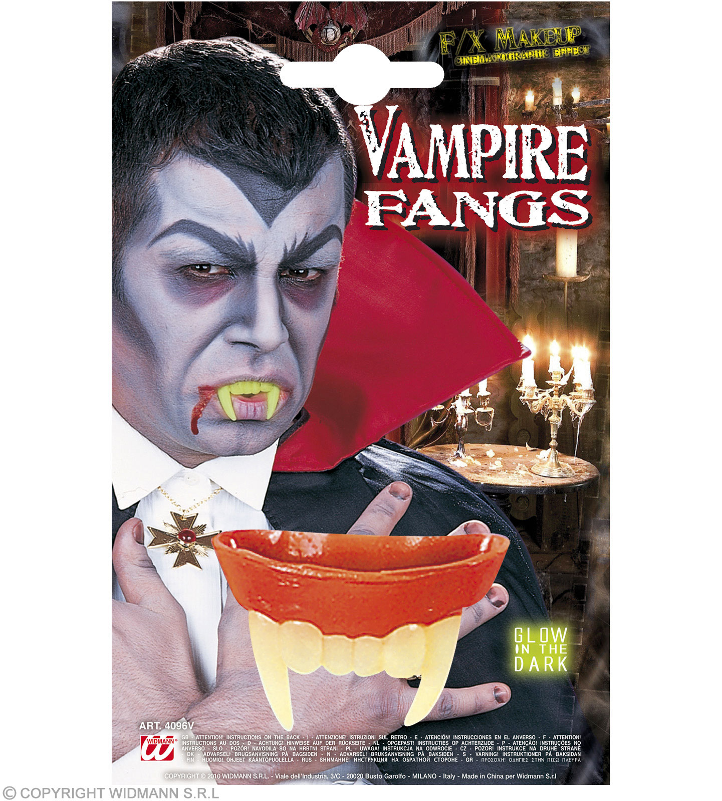 Denti da vampiro fosforescenti