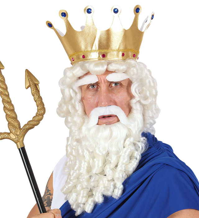 Parrucca Zeus con barba, baffi e sopracciglia