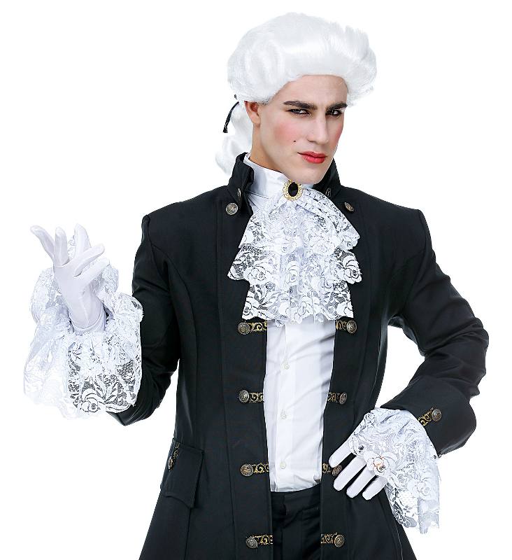 Jabot con gemma e polsini in pizzo