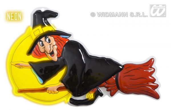 Strega volante su scopa 3d